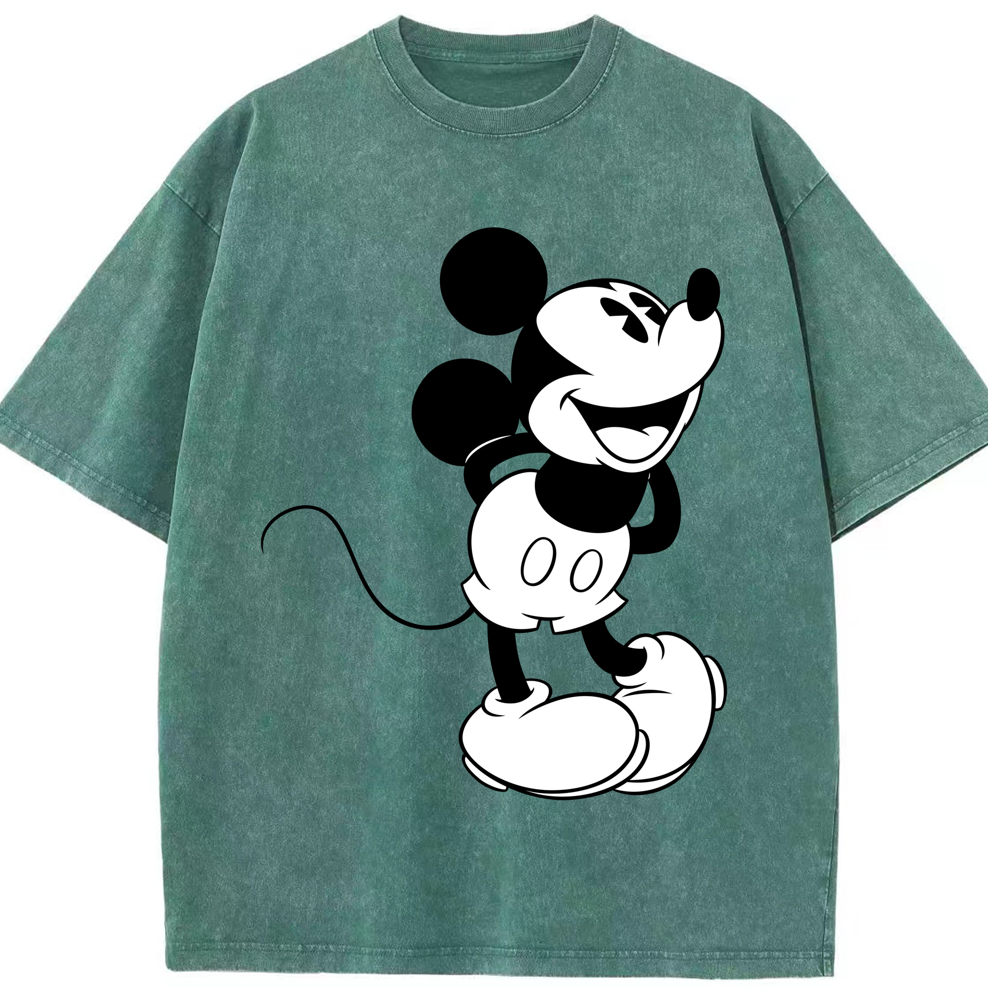 （画像用） ミッキーマウス Mickey Mouse 綿100% ヴィンテージ風 半袖Tシャツ（フロントプリント）